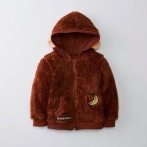 RARE Hanna Andersson Curious George Marshmallow Hoodie baby 6-12 months infant